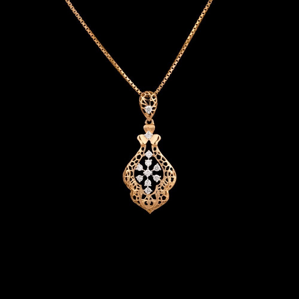 18K Yellow Gold Diamond Pendant - 0.17ct VS-FG