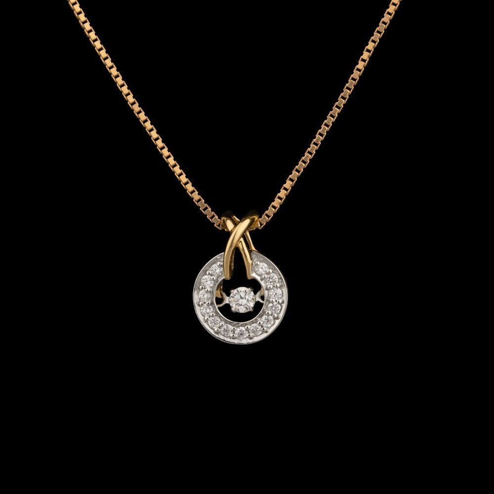 18K Yellow Gold Diamond Pendant - 0.18ct VS-FG