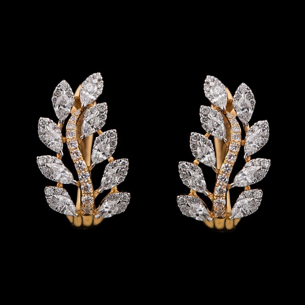 18K Yellow Gold Diamond Earrings - 1.16ct VS-GH