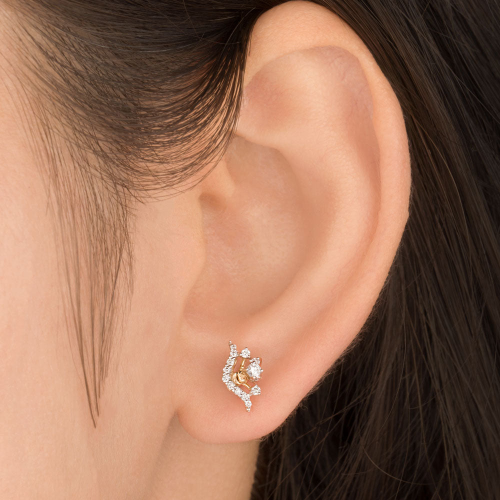 14K Yellow Gold Diamond Earrings - 0.2ct SI-IJ