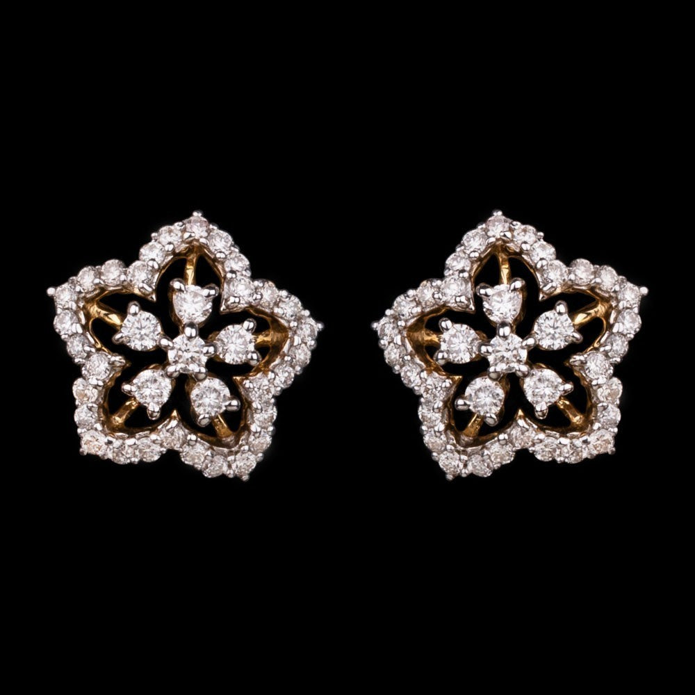 14K Yellow Gold Diamond Earrings - 0.37ct SI-GH