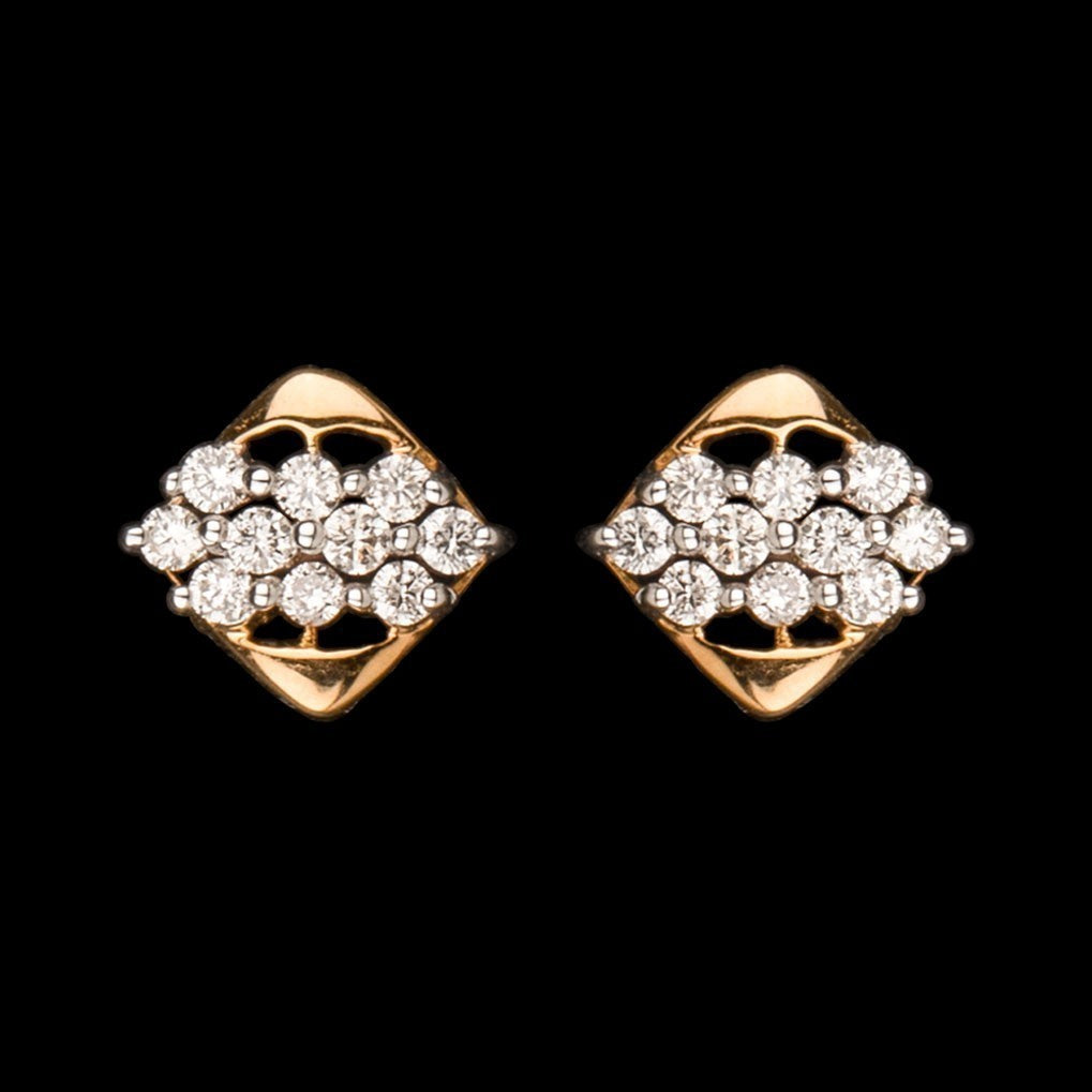 14K Yellow Gold Diamond Earrings - 0.21ct SI-GH