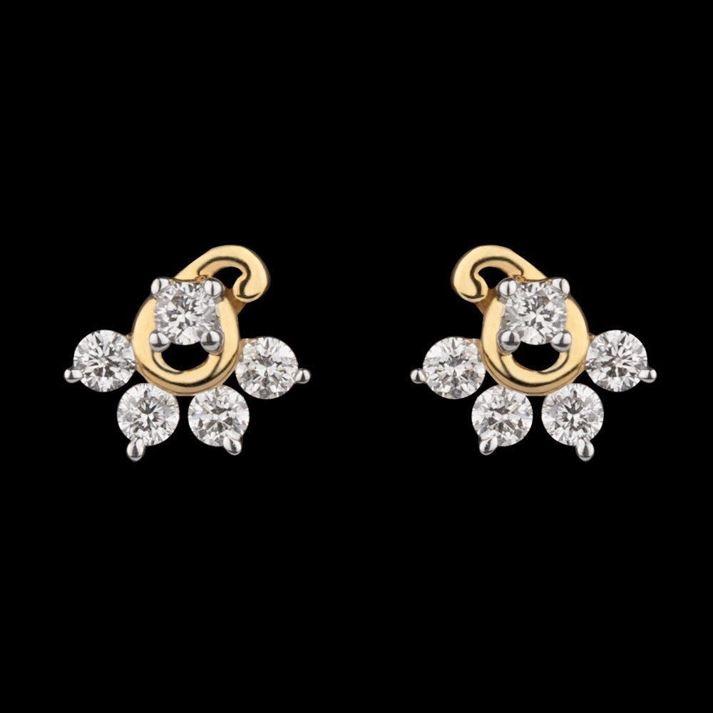 14K Yellow Gold Diamond Earrings - 0.23ct SI-GH