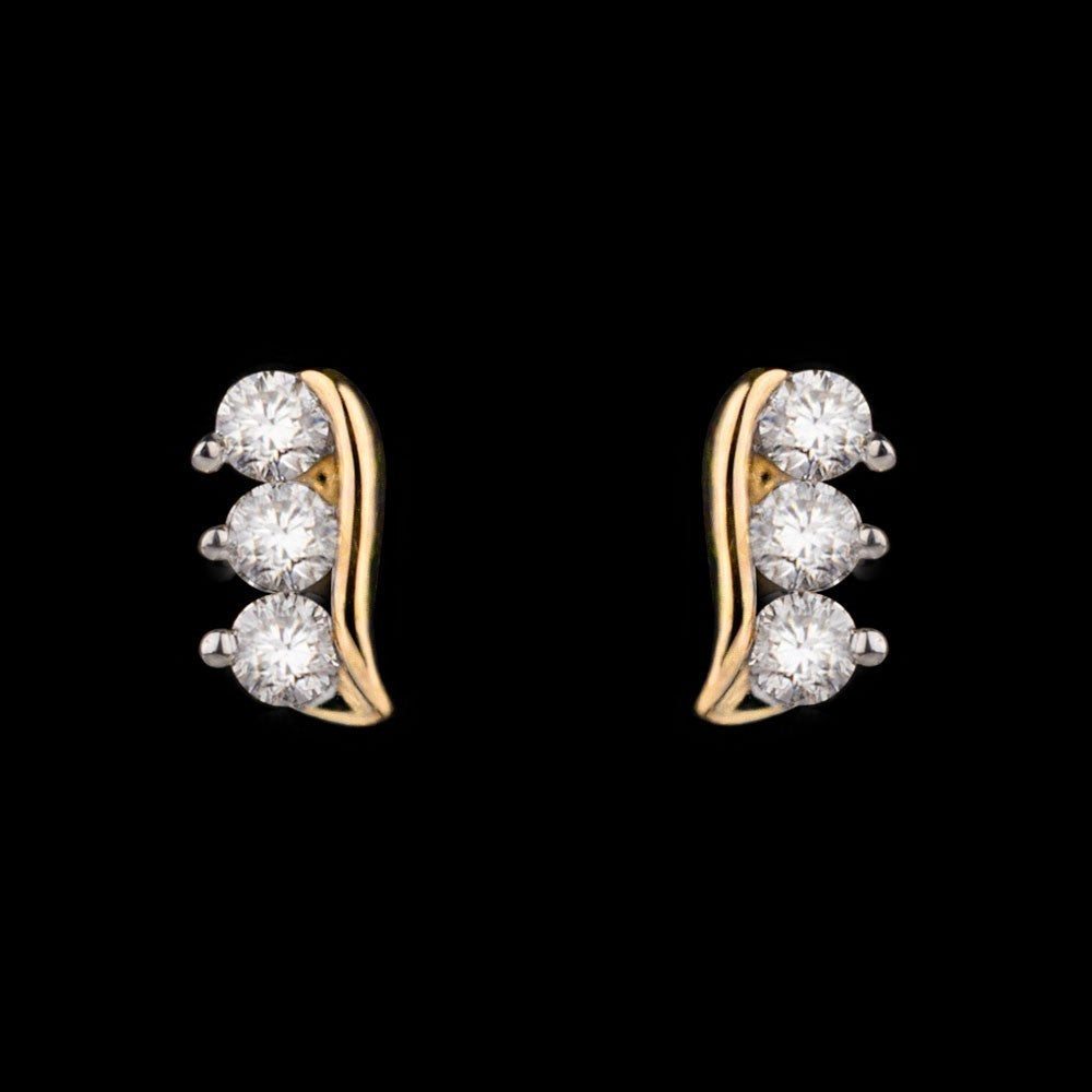 14K Yellow Gold Diamond Earrings - 0.13ct SI-GH