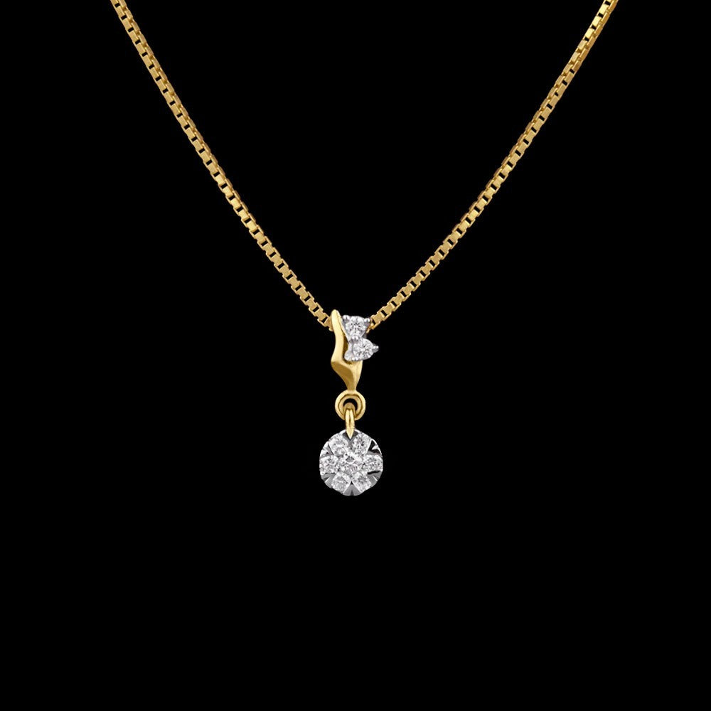 14K Yellow Gold Diamond Pendant - 0.13ct SI-GH