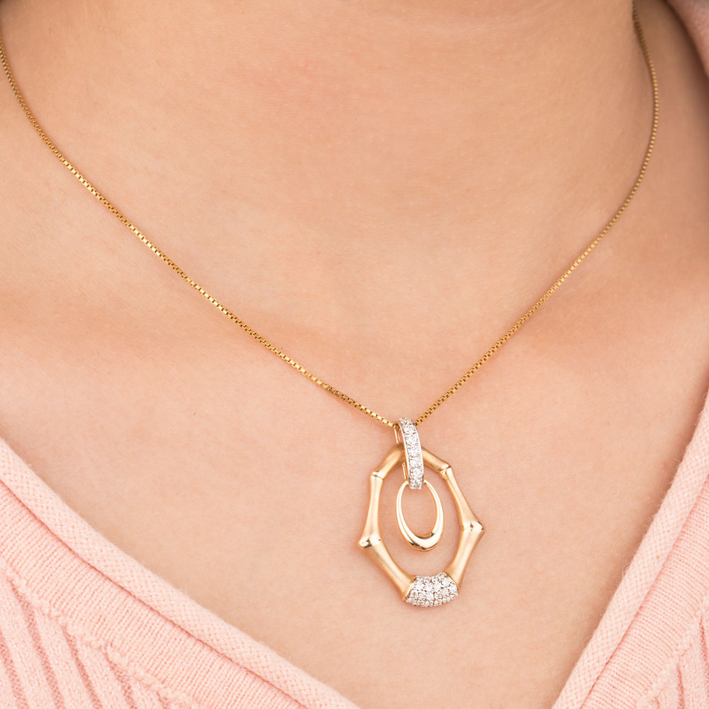 14K Yellow Gold Diamond Pendant - 0.36ct SI-IJ