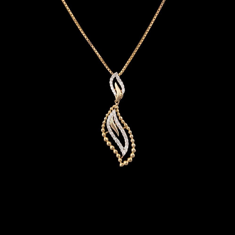 14K Yellow Gold Diamond Pendant - 0.26ct SI-GH