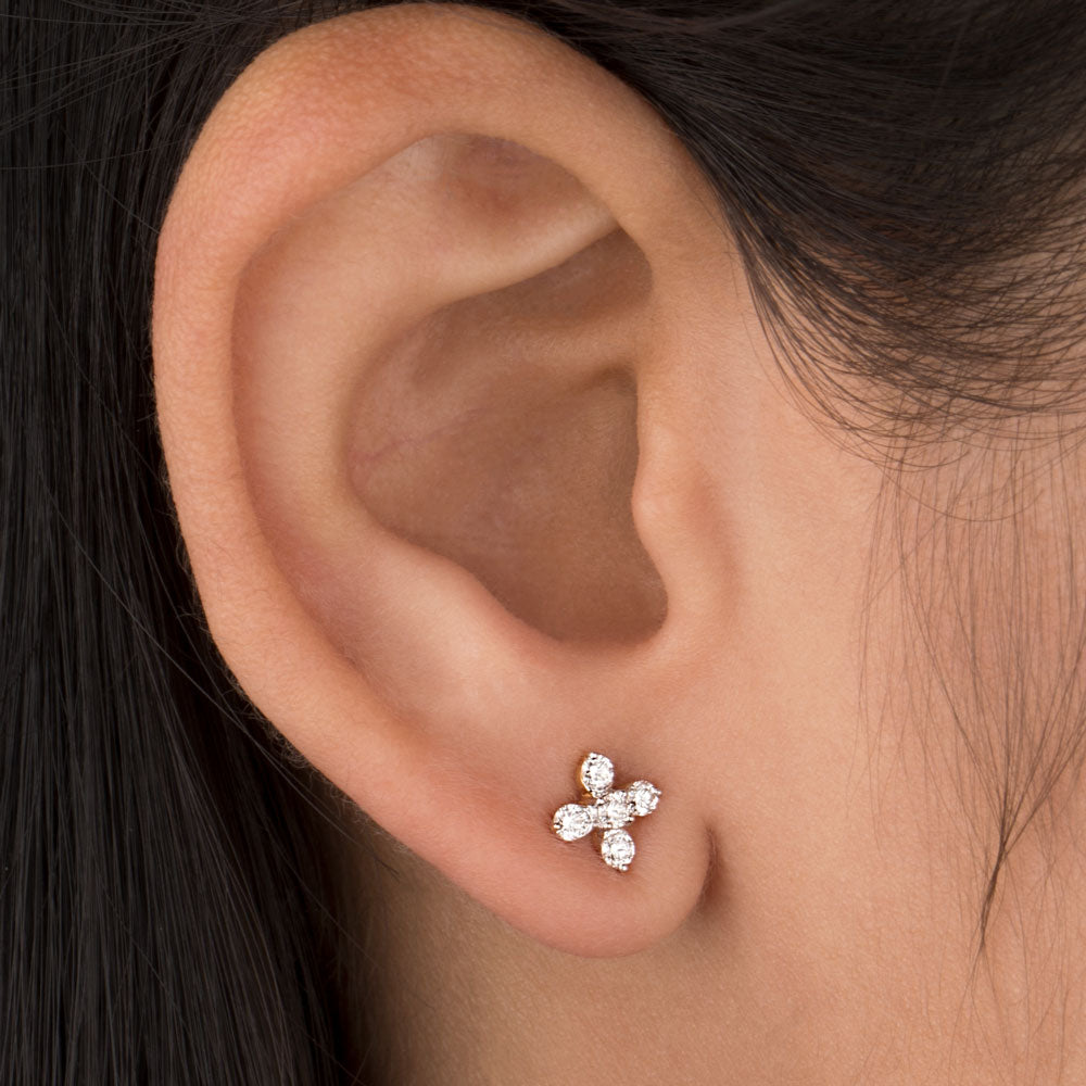 14K Rose Gold Diamond Earrings - 0.3ct VVS-VS-HI