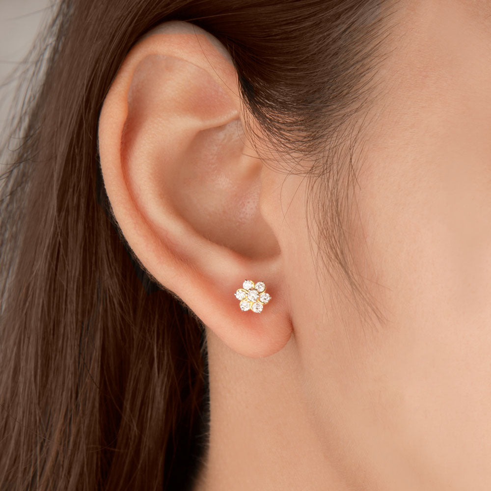 14K Yellow Gold Diamond Earrings - 0.36ct SI-GH
