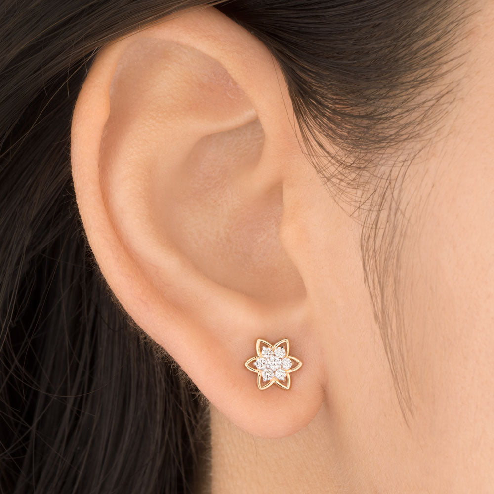 18K Yellow Gold Diamond Earrings - 0.233ct VVS-VS-GH