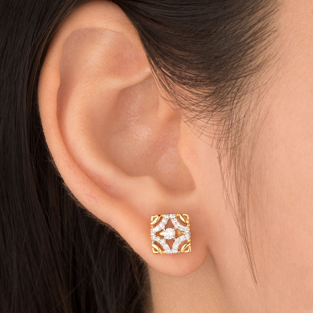 14K Yellow Gold Diamond Earrings - 0.3ct VVS-VS-GHI