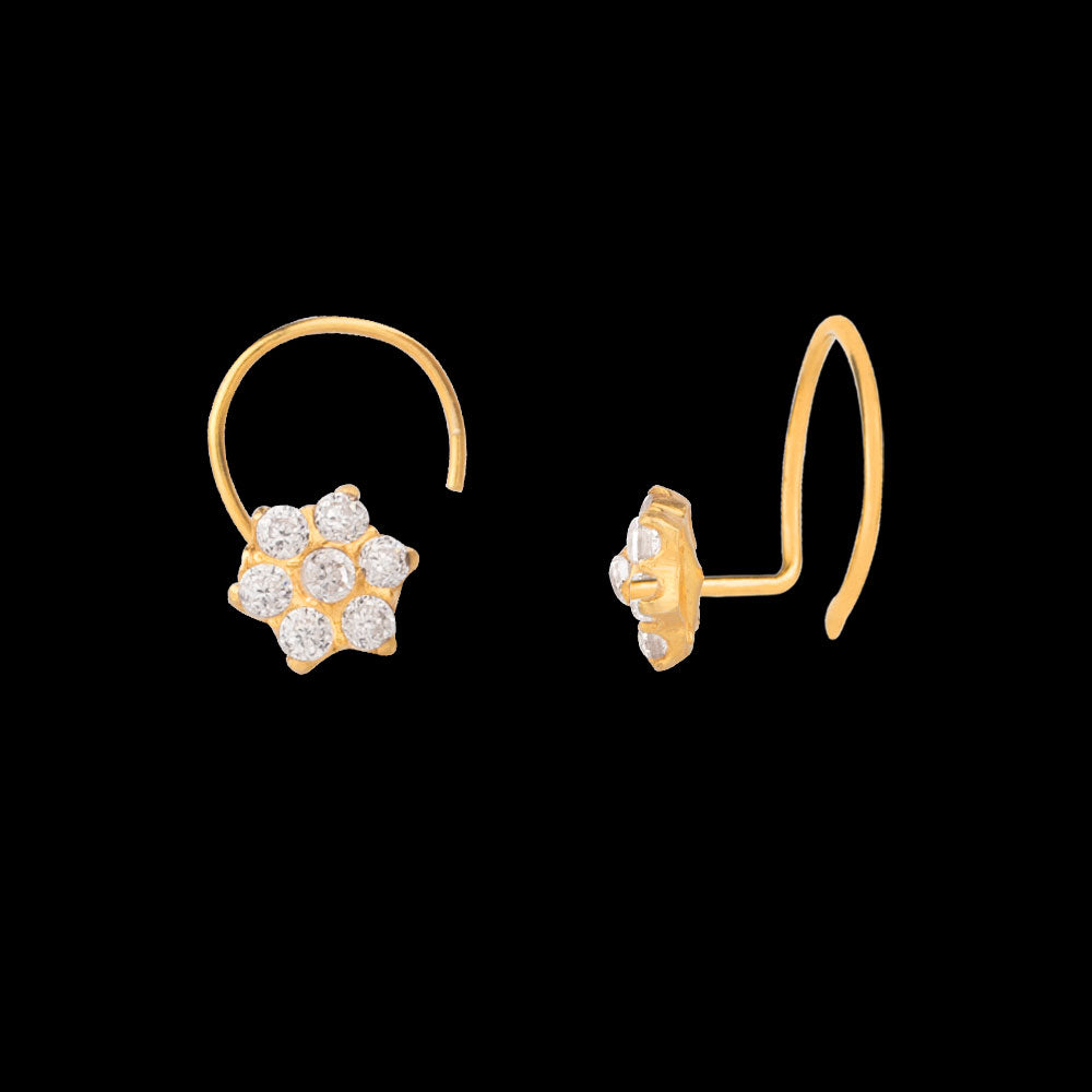 14K Yellow Gold Diamond Nosepin - 0.12ct VVS-VS-FG