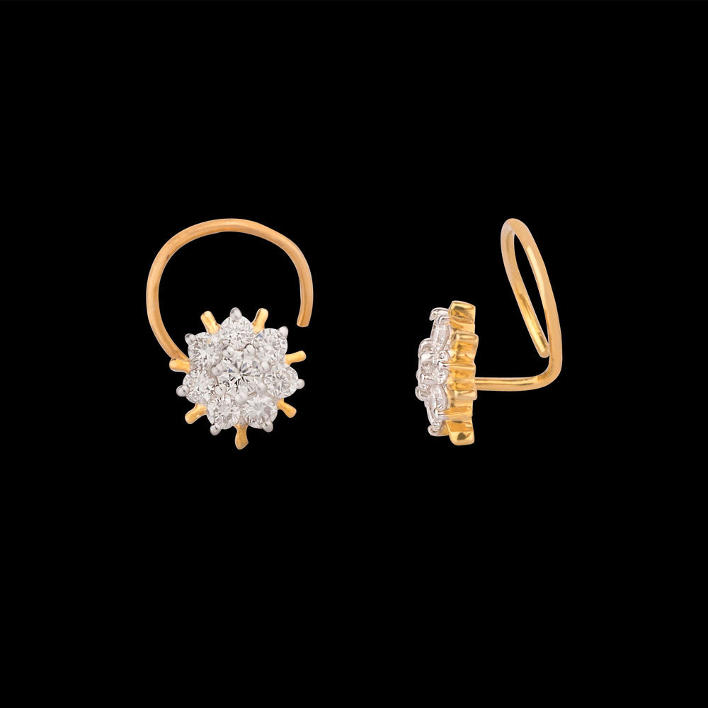 14K Yellow Gold Diamond Nosepin - 0.2ct VVS-VS-FG