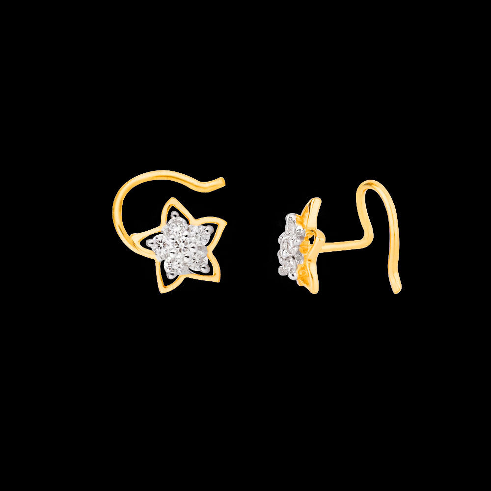 14K Yellow Gold Diamond Nosepin - 0.1ct VVS-VS-GH
