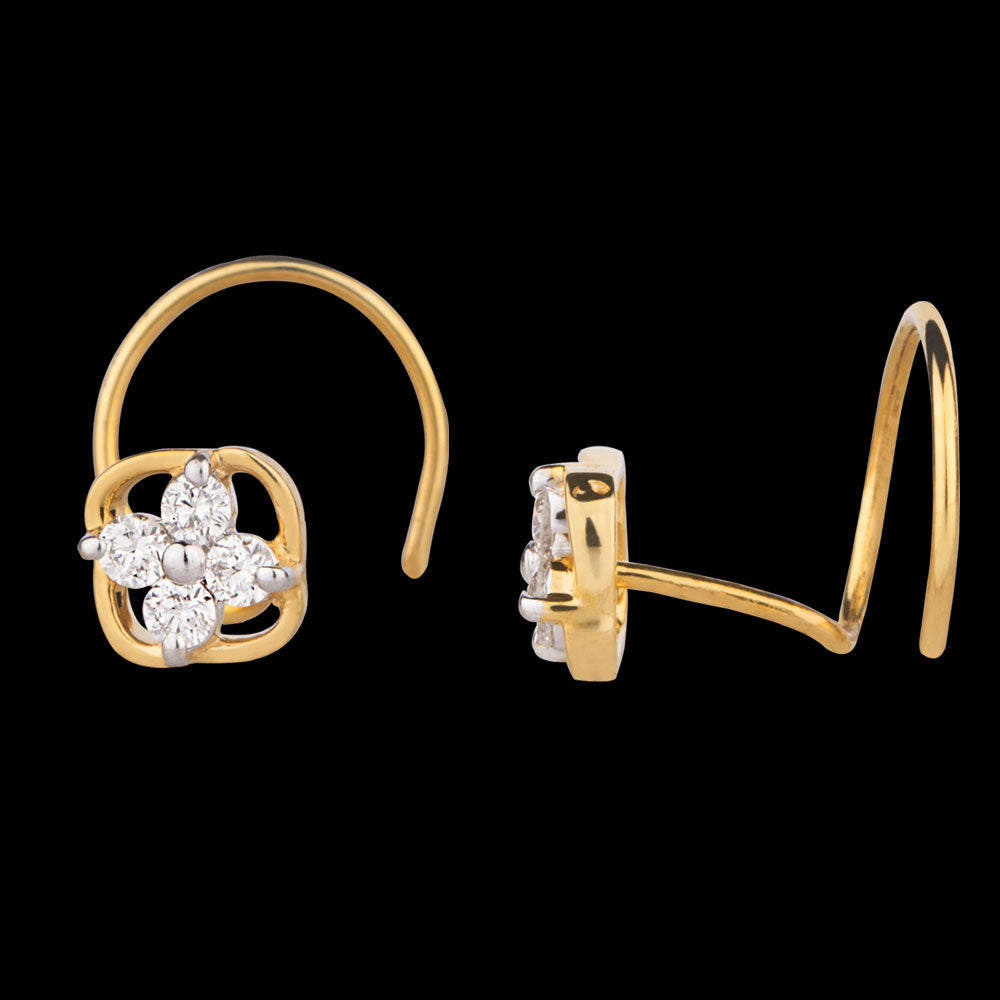 14K Yellow Gold Diamond Nosepin - 0.11ct VVS-VS-HI