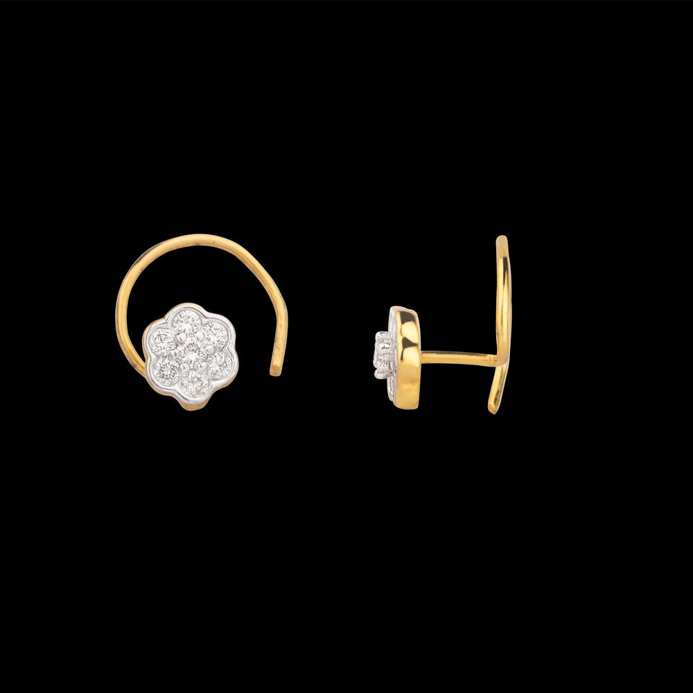 18K Yellow Gold Diamond Nosepin - 0.117ct VVS-VS-IJ