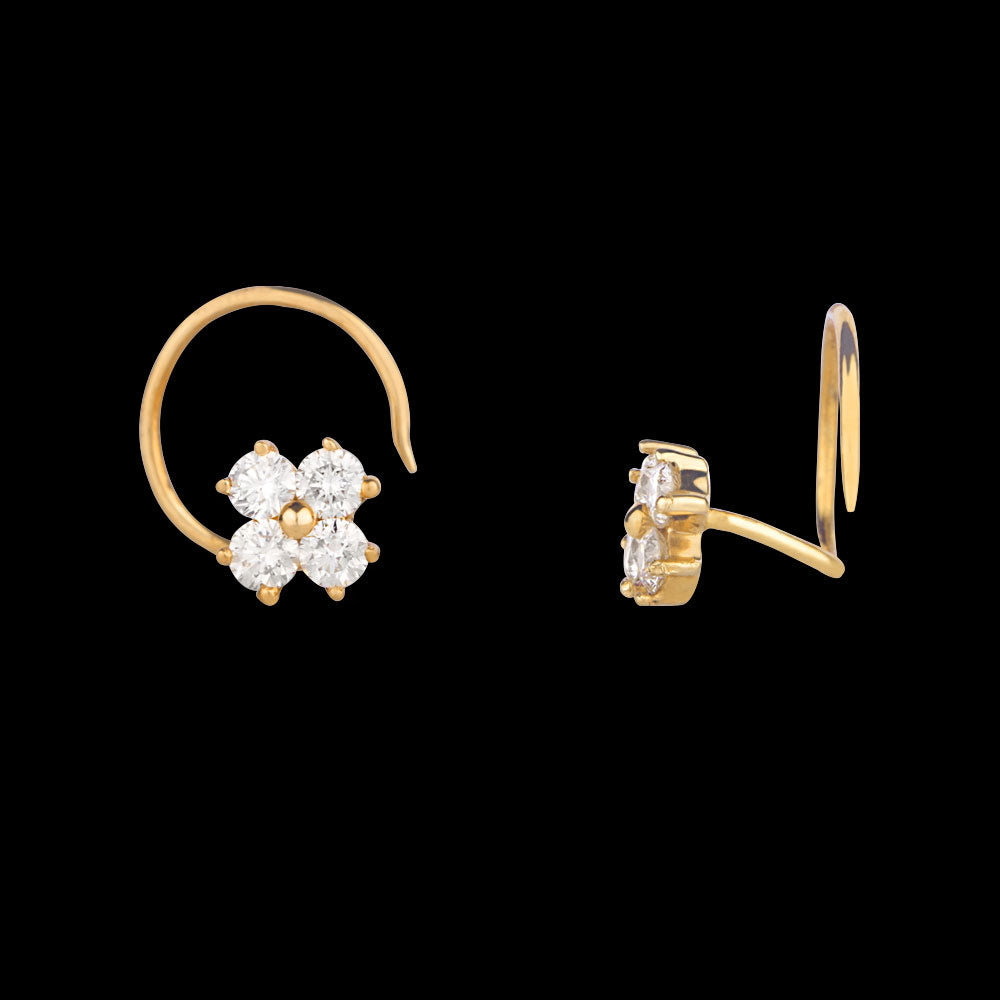 18K Yellow Gold Diamond Nosepin - 0.174ct VVS-VS-IJ