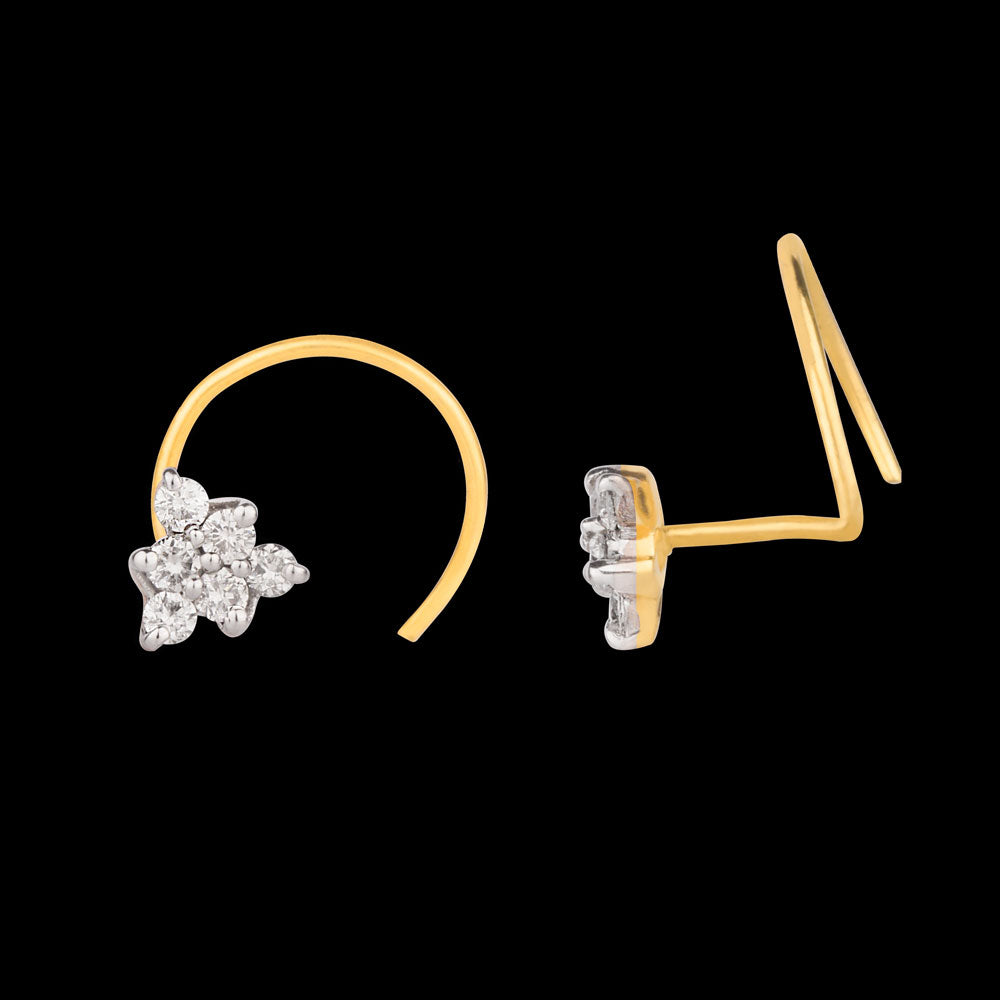 14K Yellow Gold Diamond Nosepin - 0.12ct VVS-VS-GH