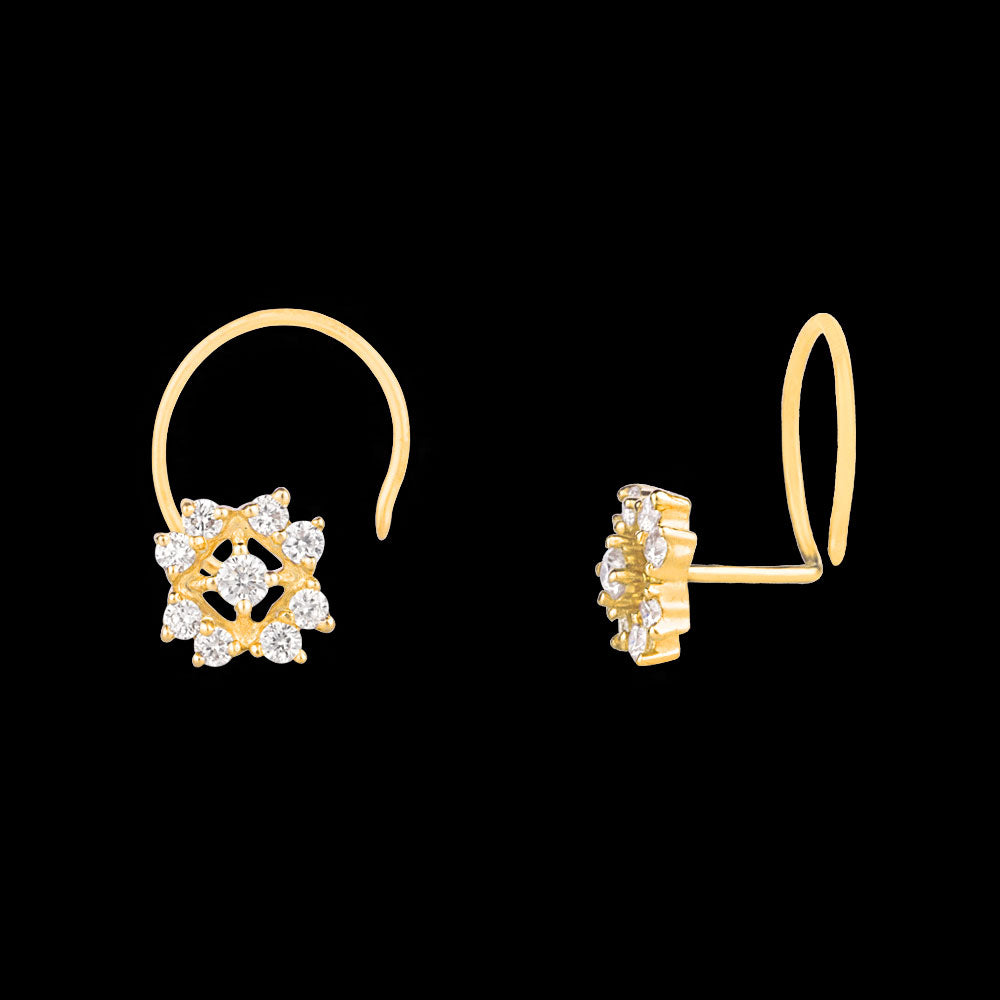 14K Yellow Gold Diamond Nosepin - 0.09ct VVS-VS-IJ
