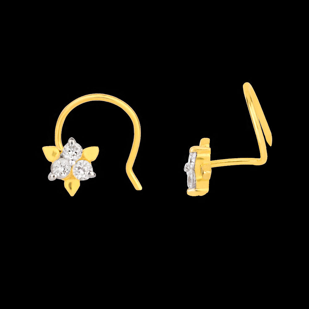 18K Yellow Gold Diamond Nosepin - 0.074ct VVS-VS-IJ