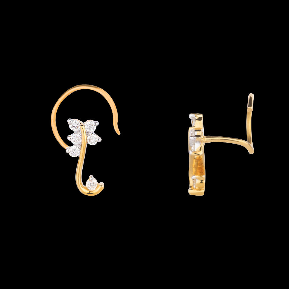 14K Yellow Gold Diamond Nosepin - 0.08ct VVS-VS-GH