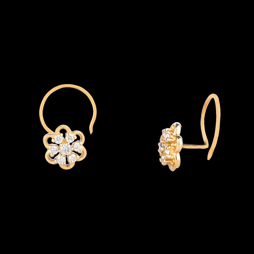 18K Yellow Gold Diamond Nosepin - 0.089ct VVS-VS-IJ