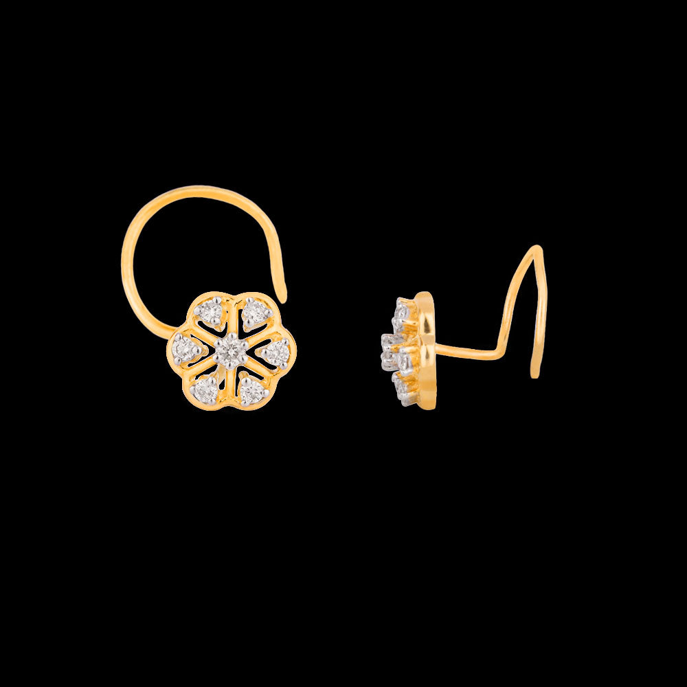 14K Yellow Gold Diamond Nosepin - 0.08ct VVS-VS-GH