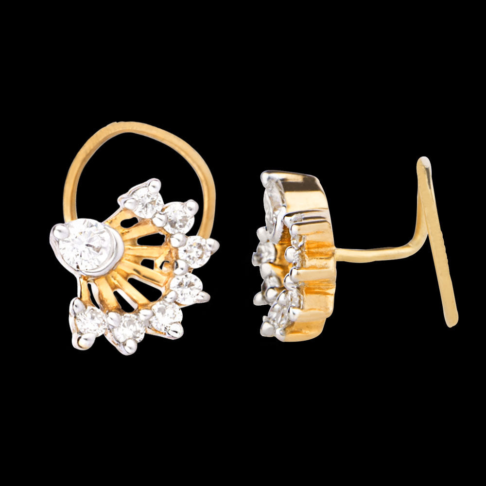 14K Yellow Gold Diamond Nosepin - 0.09ct VVS-VS-GH