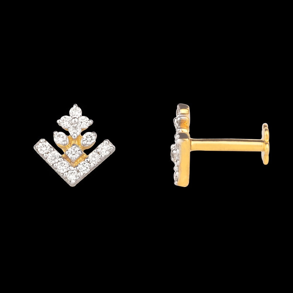 18K Yellow Gold Diamond Nosepin - 0.1ct VVS-VS-IJ