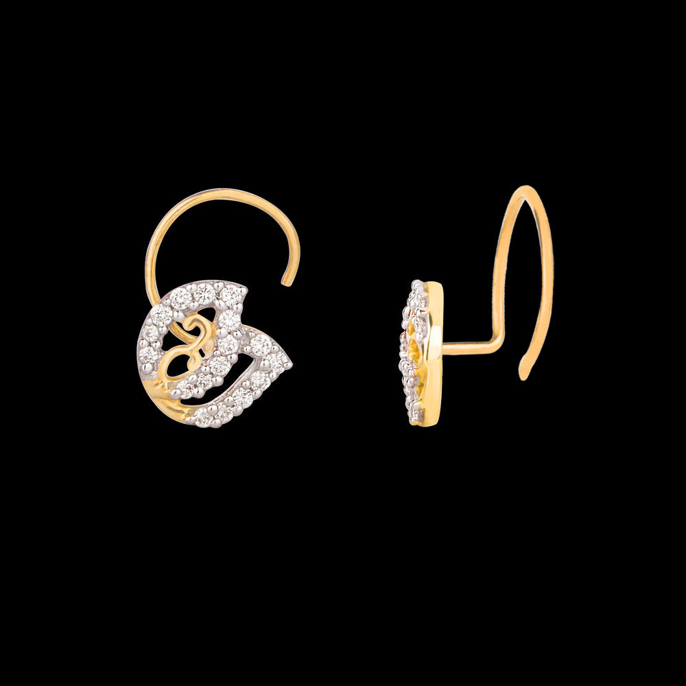 14K Yellow Gold Diamond Nosepin - 0.09ct VVS-VS-FG