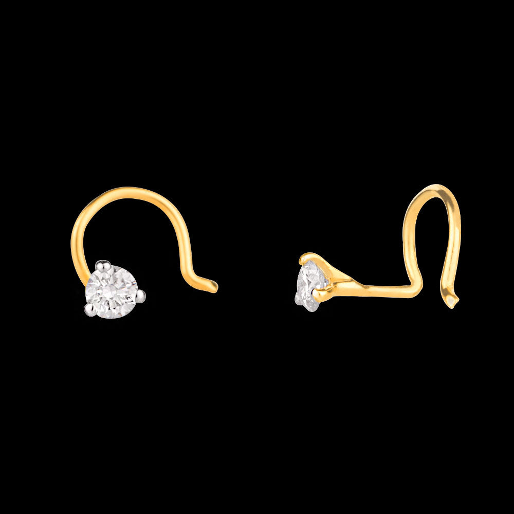 14K Yellow Gold Diamond Nosepin - 0.08ct VS-FG