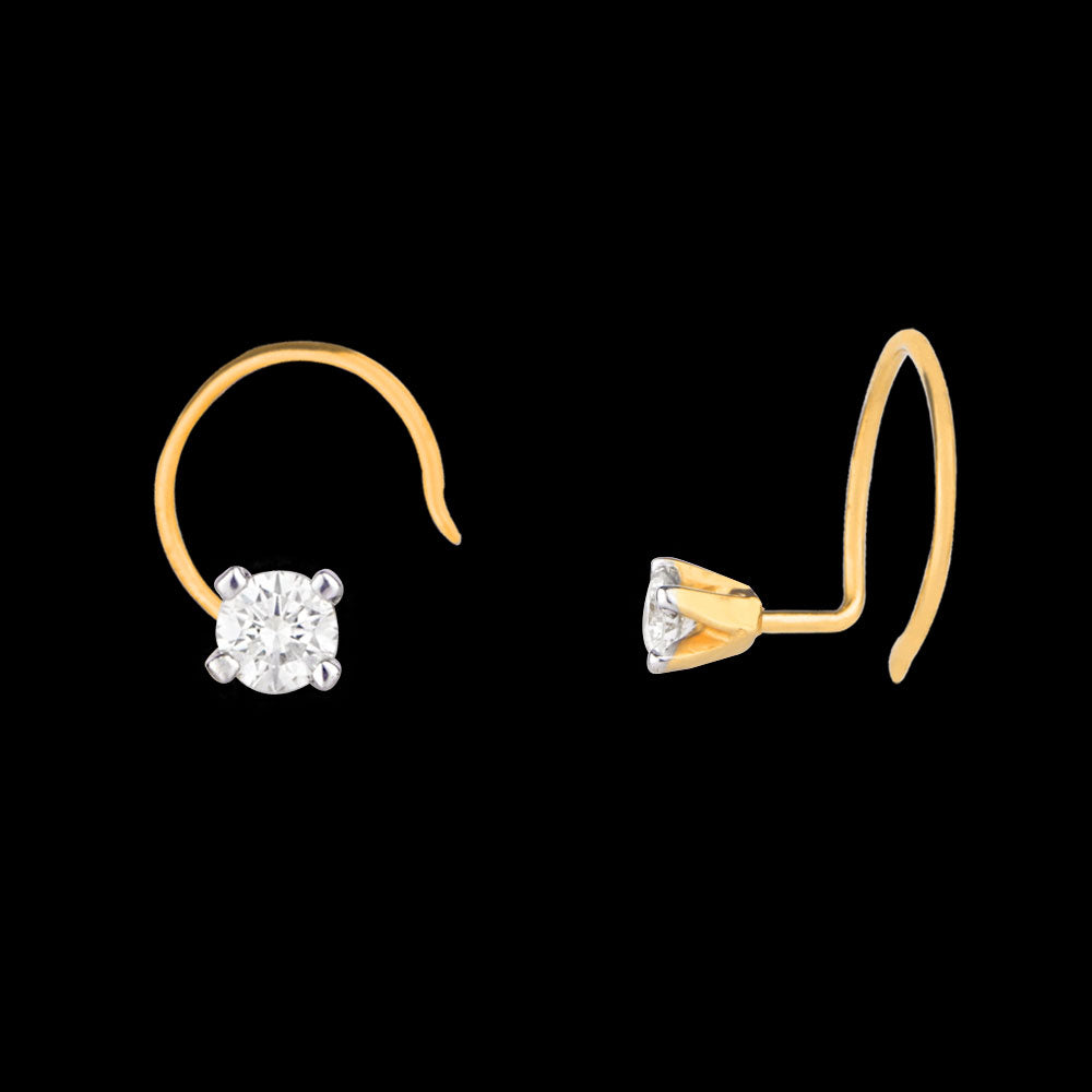 14K Yellow Gold Diamond Nosepin - 0.08ct VS-FG