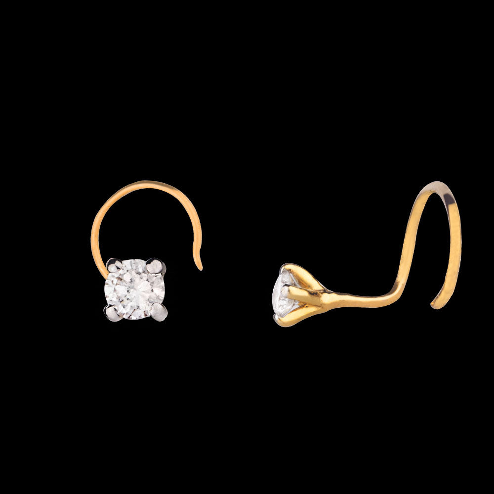 14K Yellow Gold Diamond Nosepin - 0.07ct VS-FG