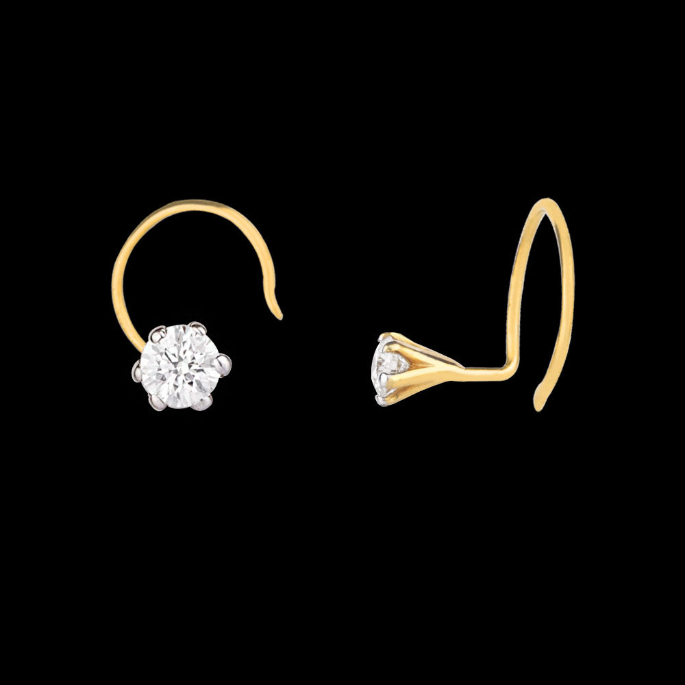 14K Yellow Gold Diamond Nosepin - 0.07ct VVS-FG