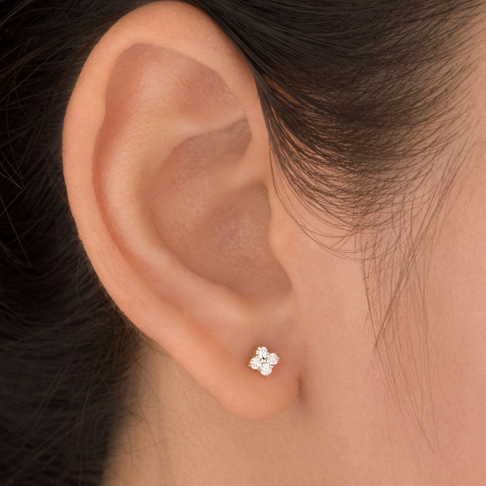 14K Yellow Gold Diamond Earrings - 0.28ct VVS-VS-IJ