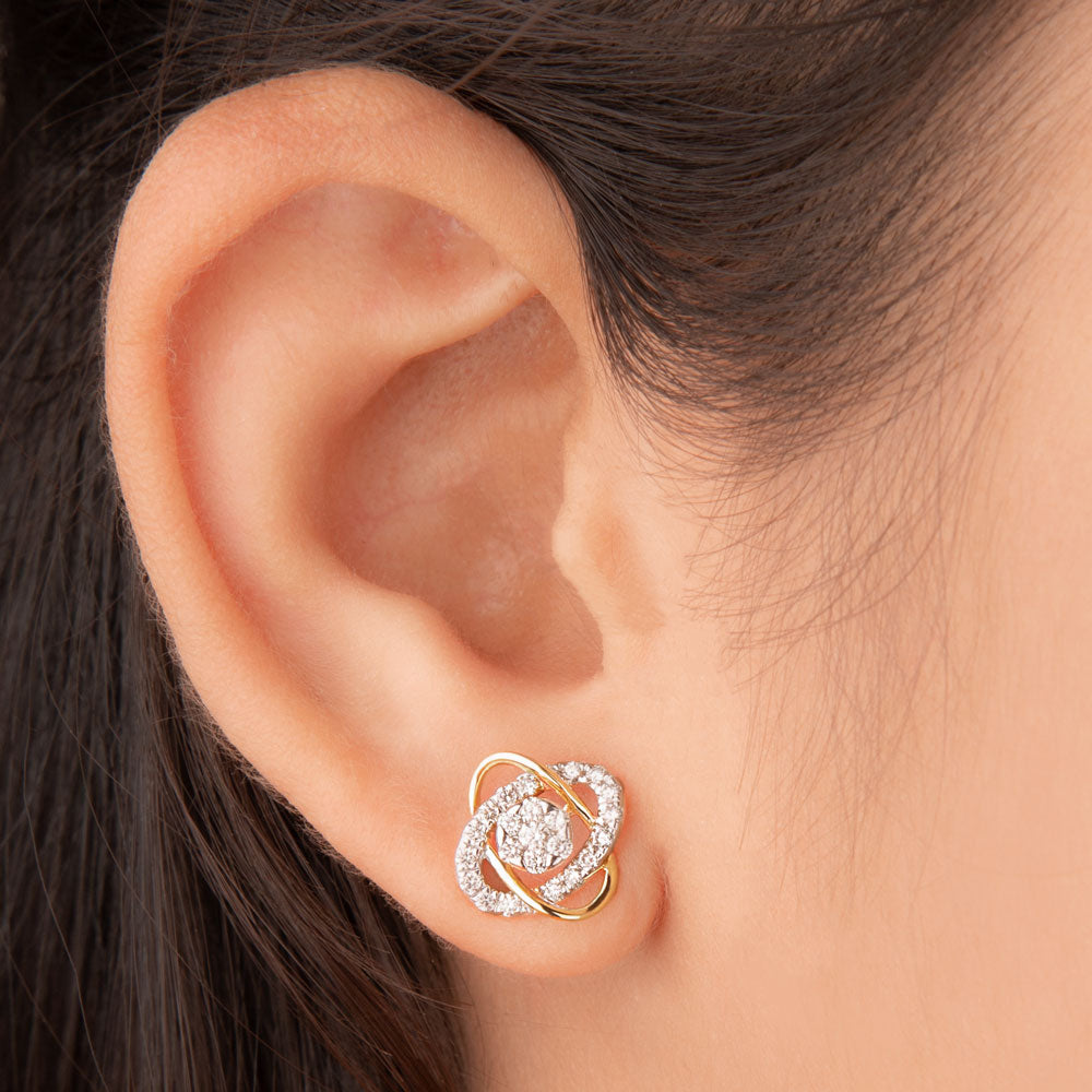 14K Yellow Gold Diamond Earrings - 0.56ct VVS-VS-GH