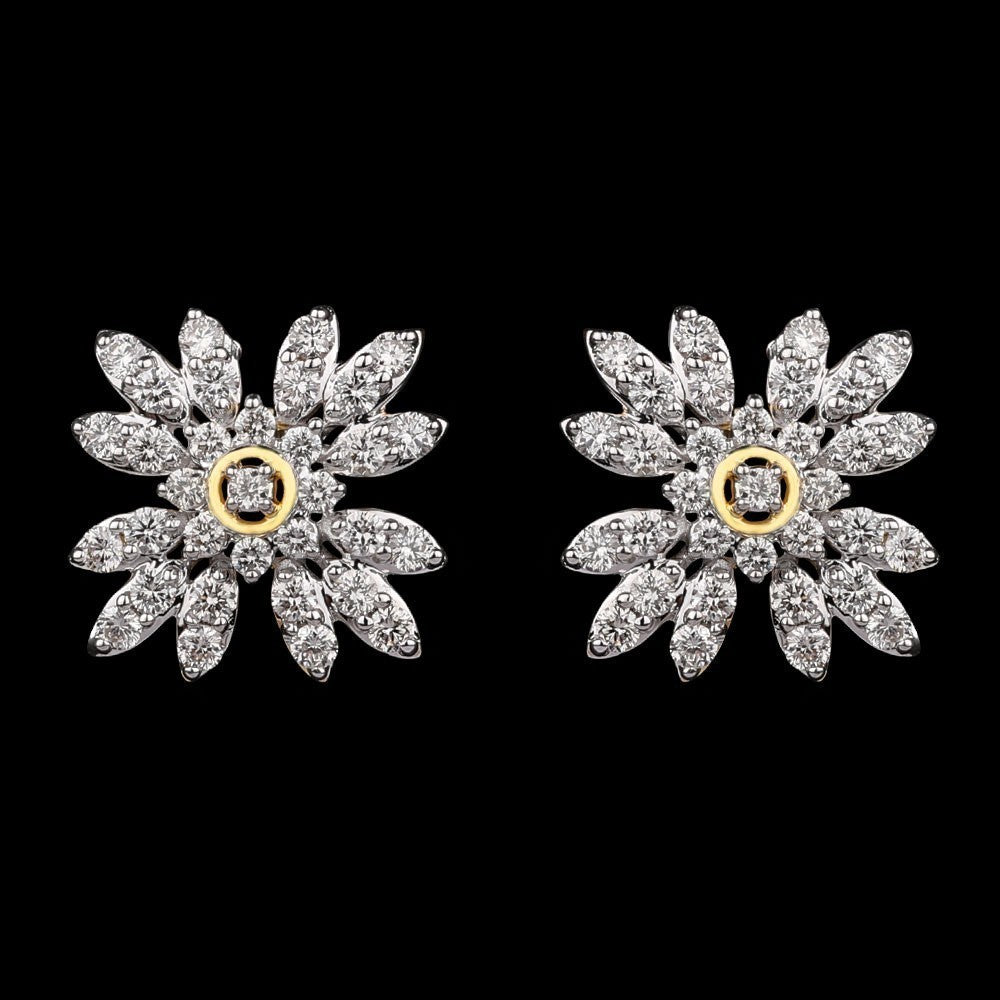 14K Yellow Gold Diamond Earrings - 0.98ct VS-SI-HI