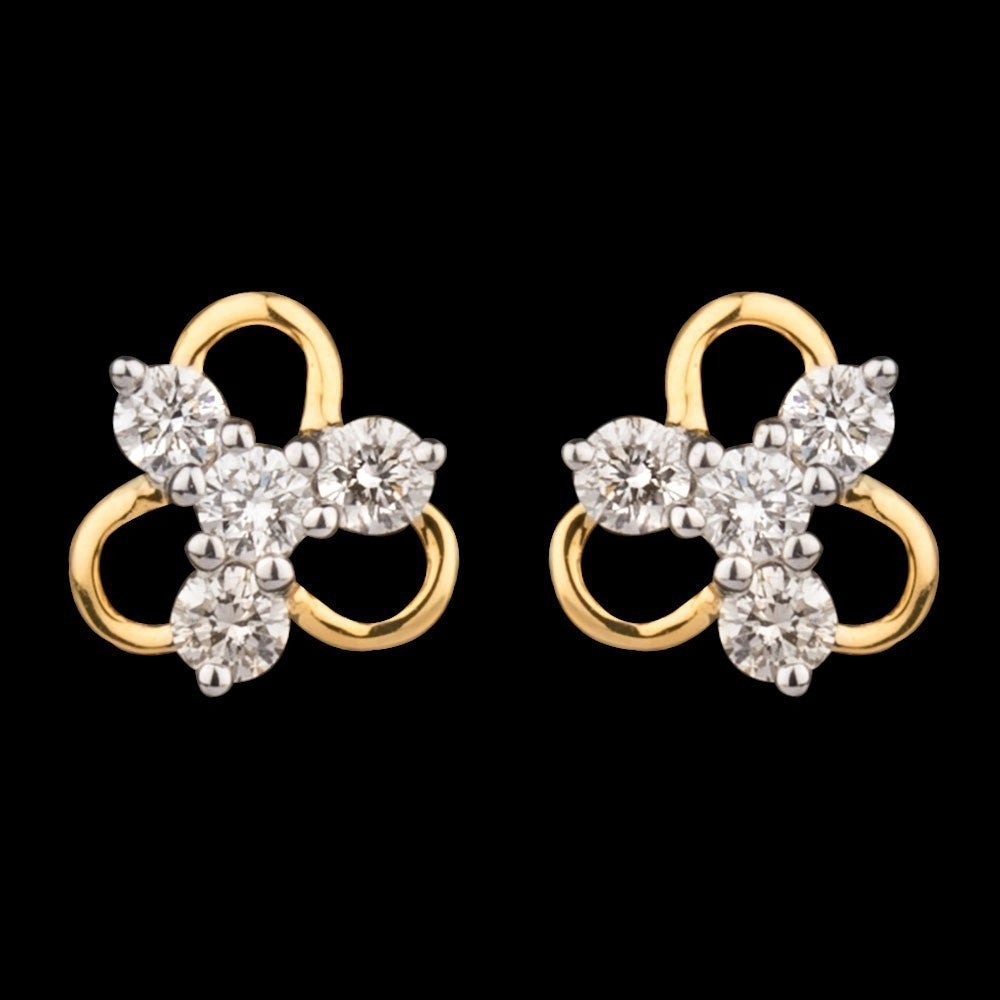 14K Yellow Gold Diamond Earrings - 0.16ct VS-SI-HI