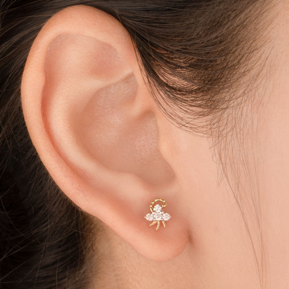 14K Yellow Gold Diamond Earrings - 0.18ct VS-SI-HI