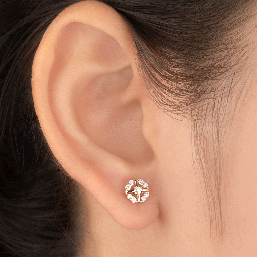 14K Yellow Gold Diamond Earrings - 0.24ct VS-SI-HI