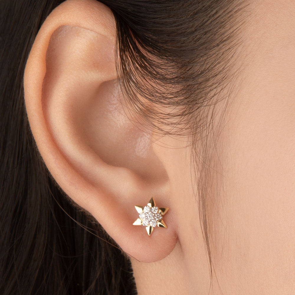 14K Yellow Gold Diamond Earrings - 0.2ct VVS-VS-IJ