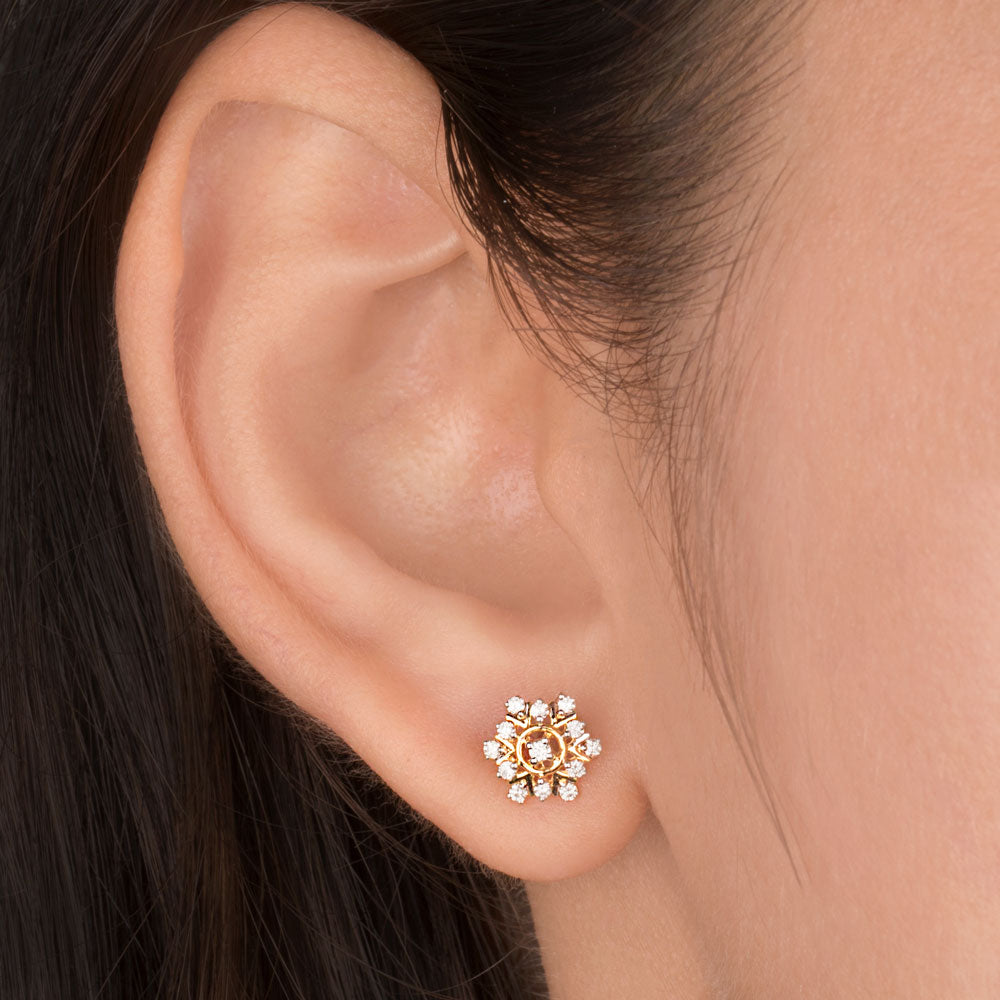 14K Yellow Gold Diamond Earrings - 0.18ct VVS-VS-IJ
