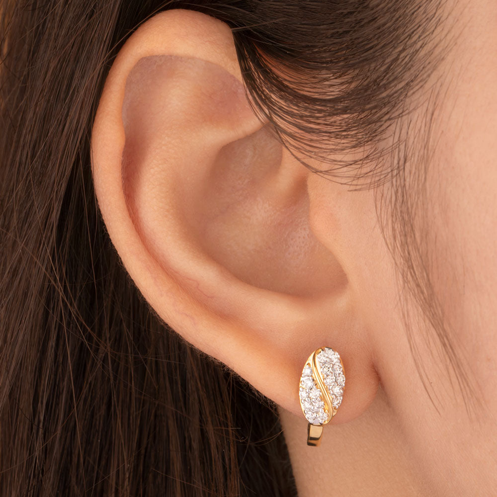 14K Yellow Gold Diamond Earrings - 0.45ct VVS-VS-GH