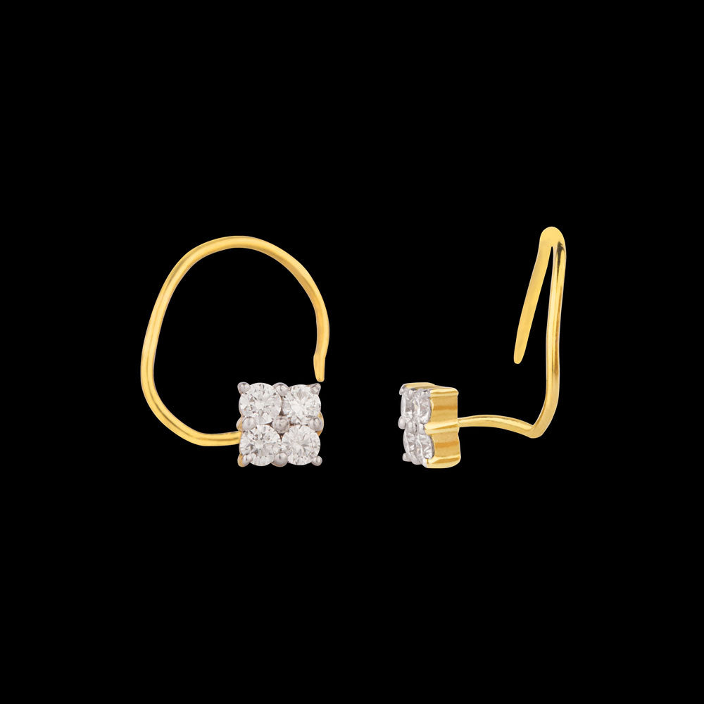 14K Yellow Gold Diamond Nosepin - 0.1ct SI-HI