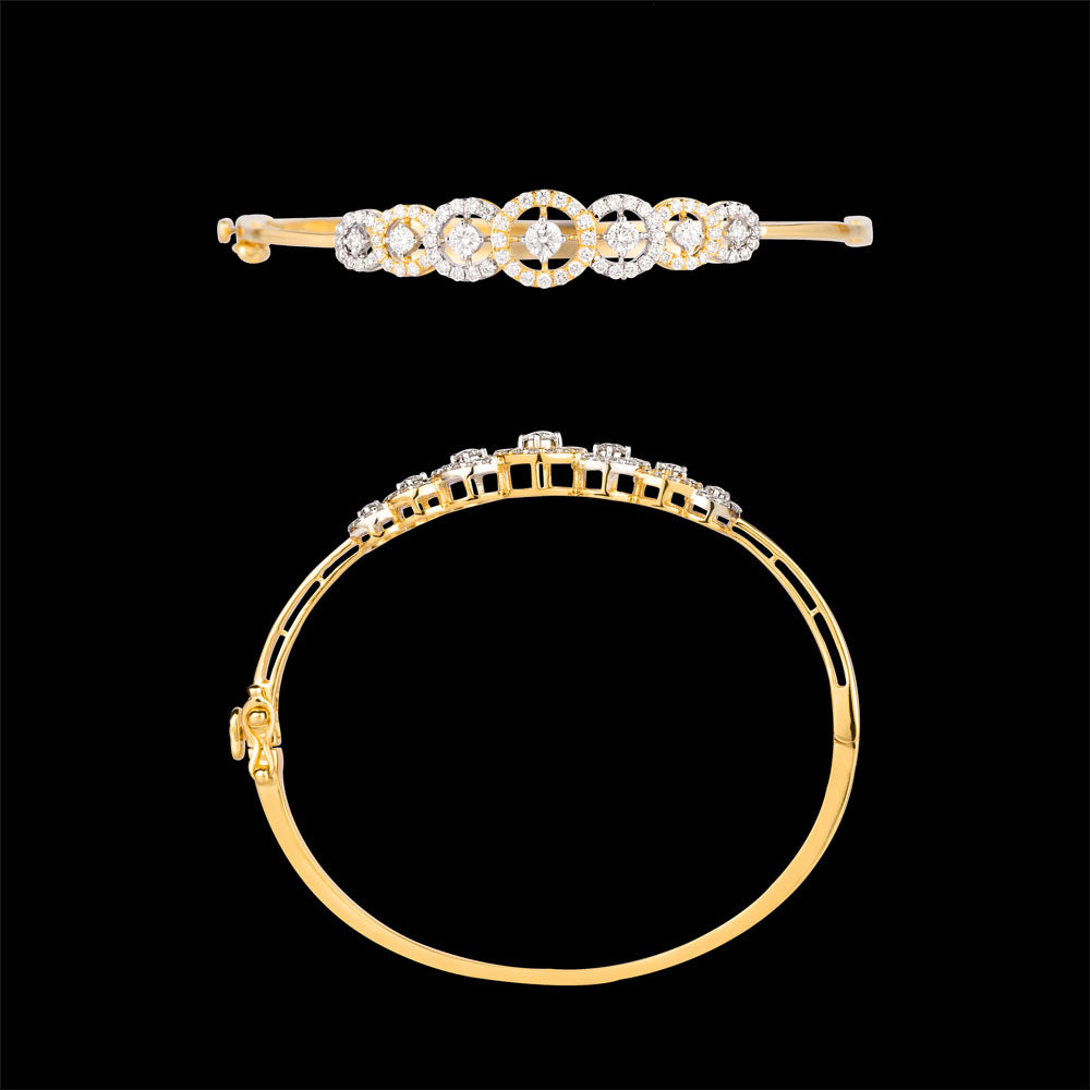 18K Yellow Gold Diamond Kada - 1.135ct VVS-VS-GH