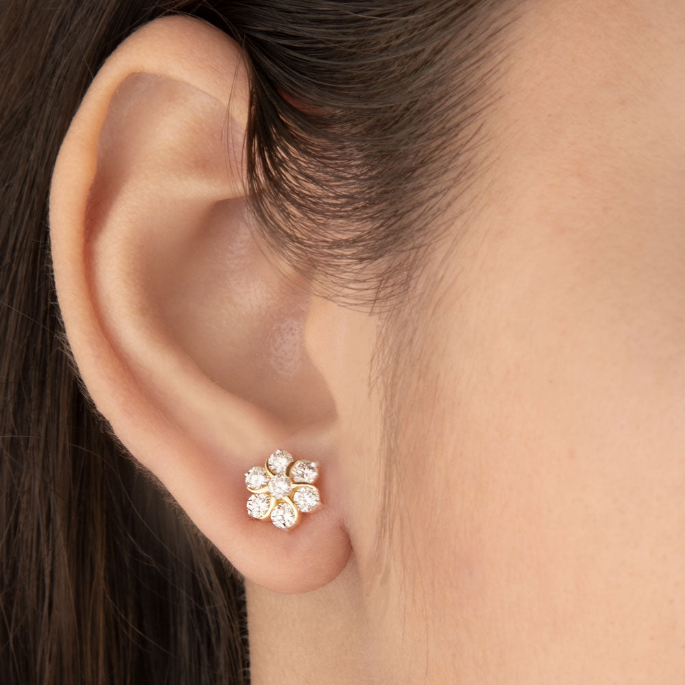 14K Yellow Gold Diamond Earrings - 1.11ct VVS-VS-HI