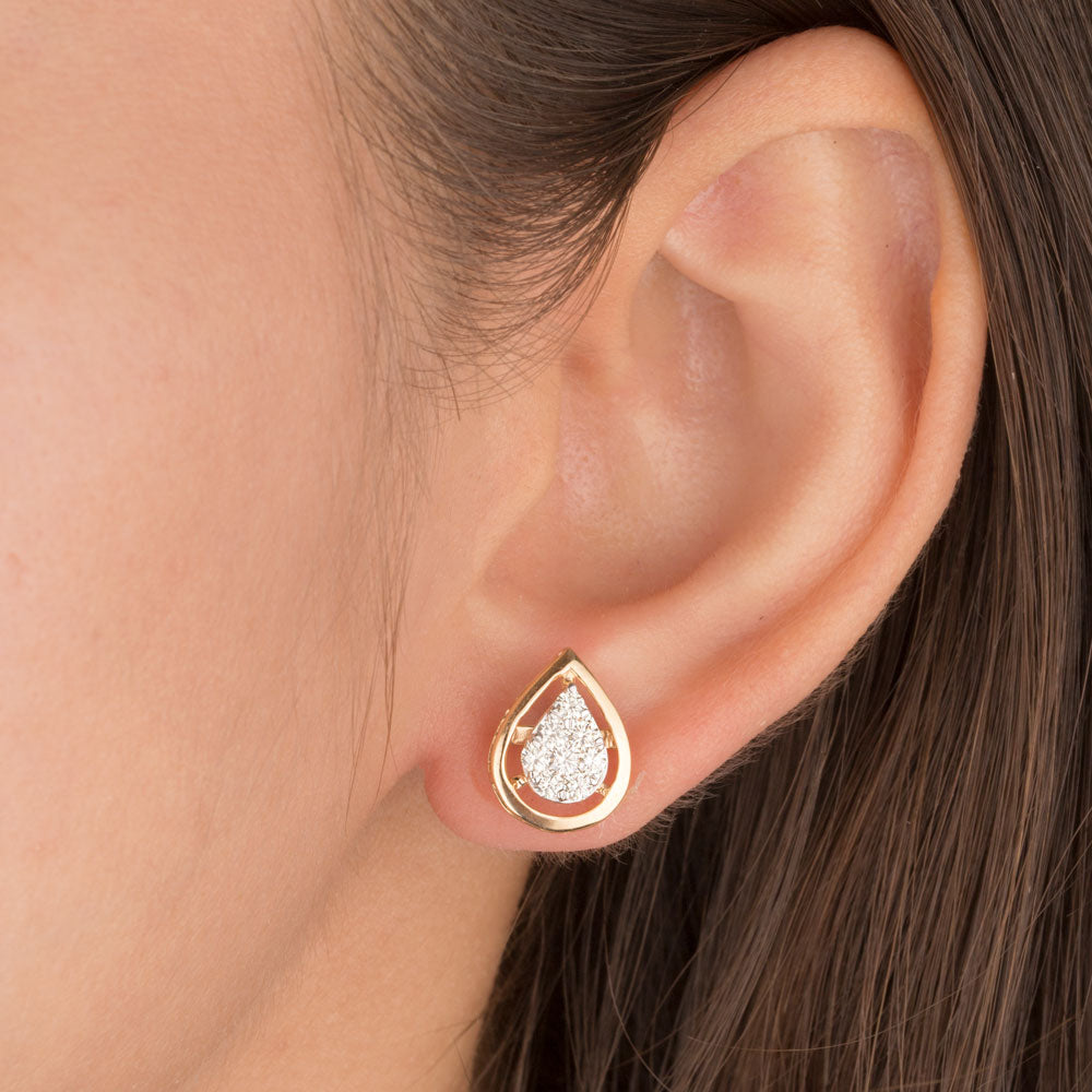 18K Yellow Gold Diamond Earrings - 0.554ct VVS-VS-JK