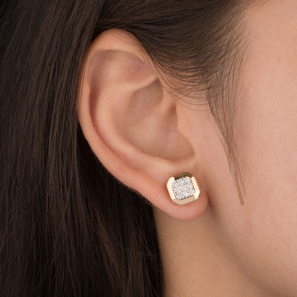 18K Yellow Gold Diamond Earrings - 0.392ct VVS-VS-HI