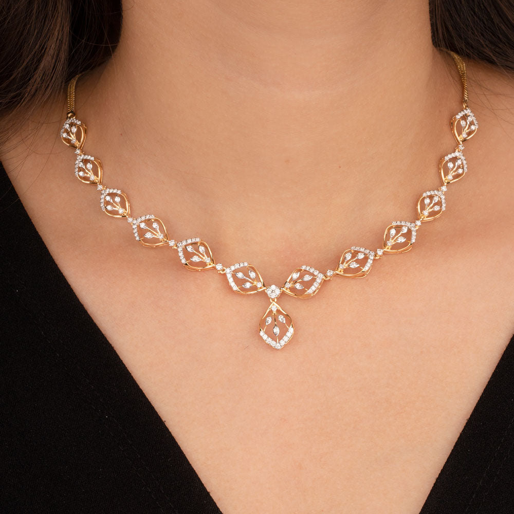 18K Yellow Gold Diamond Necklace - 2.116ct VVS-VS-GH