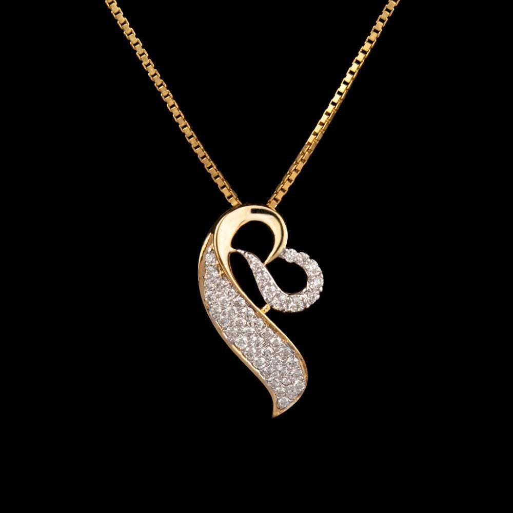 14K Yellow Gold Diamond Pendant - 0.27ct VVS-VS-GH